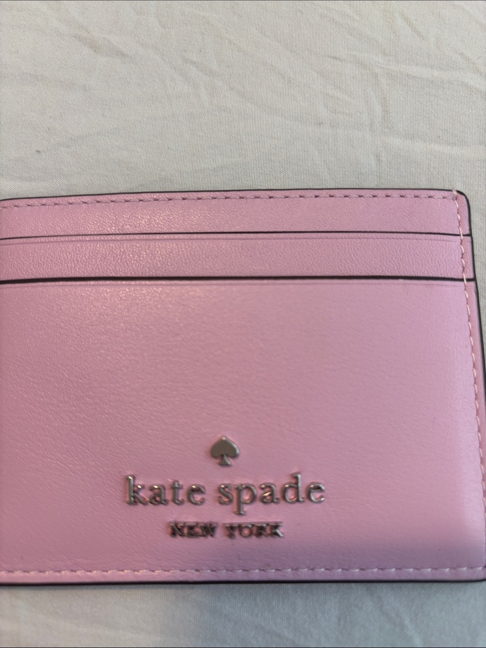 kate spade New York Pink Leather Card Case with Logo - Picture 3 of 5